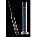 ARKA Ar&auml;ometer inkl. Thermometer + Messzylinder aus Borosilikatglas