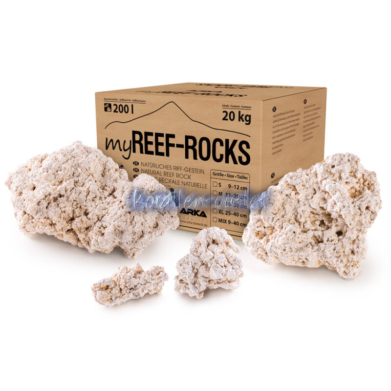 myReef-Rocks natürl. Aragonitgestein 9-12 cm, 20 kg