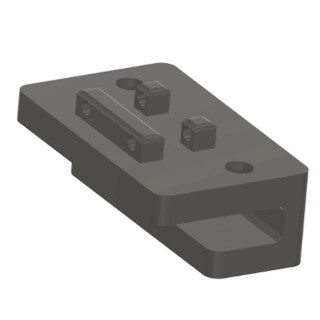 replacement bar mount for TheSilentWave up to 15mm glass (horizontal) Screws from above